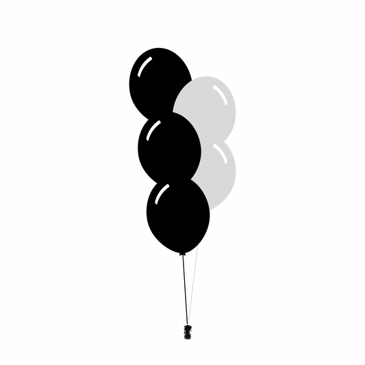 AFL: Collingwood Magpies Arrangement of 5 Balloons