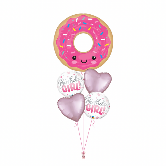 Birthday Girl Donut Balloon Bouquet - Floor Length