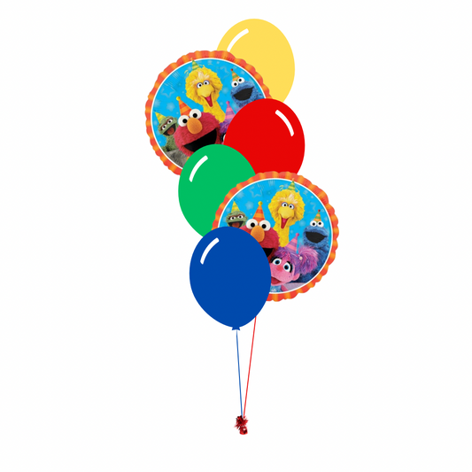 Sesame Street Elmo Arrangement of 6 Balloons (4 Latex, 2 Foil with Hi-Float)