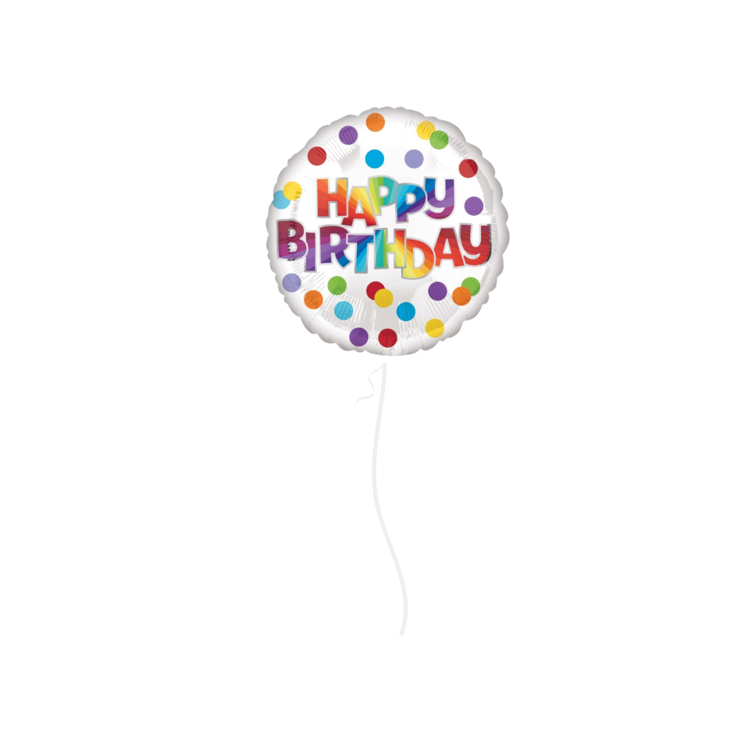 45cm Foil Colourful Happy Birthday Helium Filled Balloon