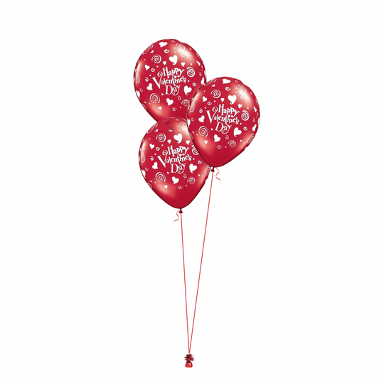 Happy Valentines Day Arrangement of 3 Helium Balloons