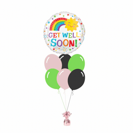 Get Well Soon Foil Balloon with 6 Plain Balloons