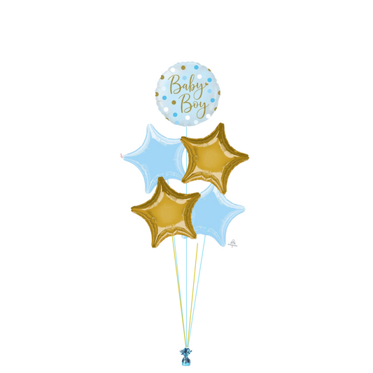 Baby Boy (Blue & Gold) Balloon Bouquet