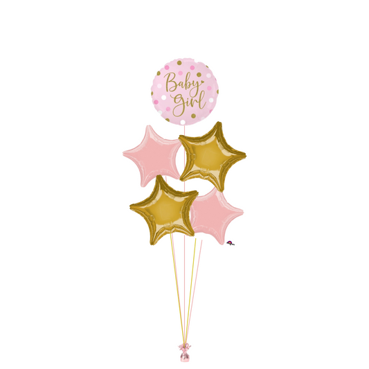 Baby Girl (Pink & Gold) Balloon Bouquet