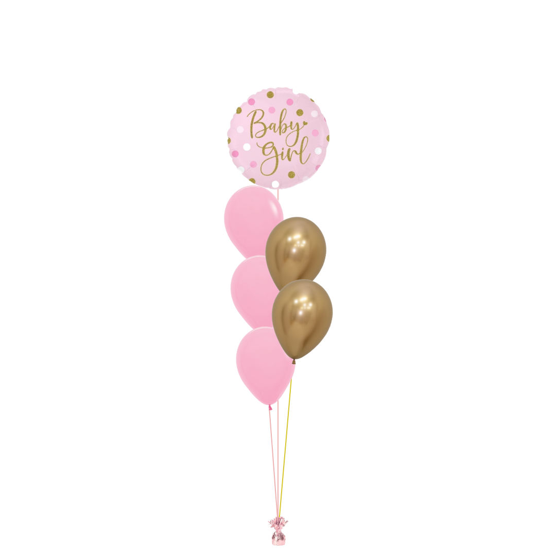 Baby Girl (Pink & Gold) Helium Filled Arrangement