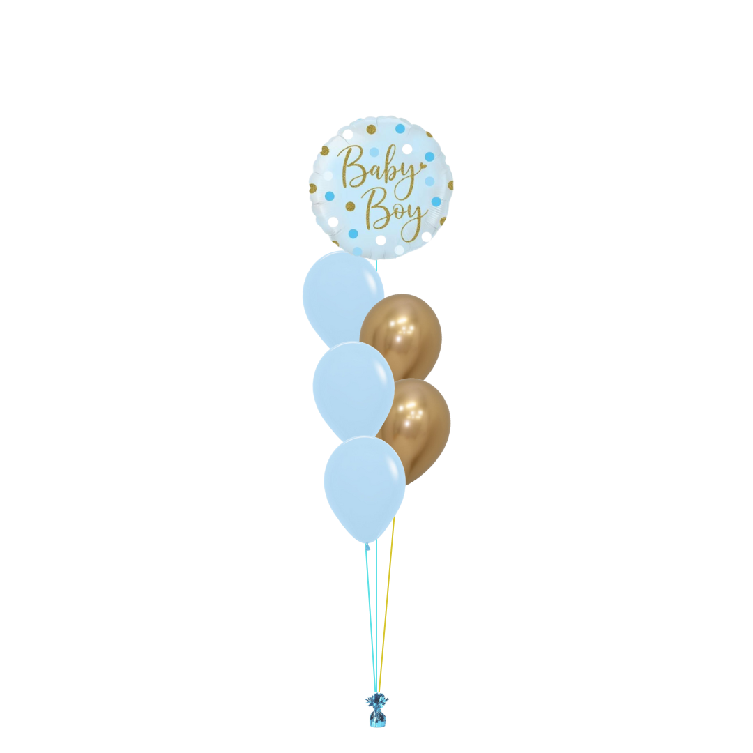 Baby Boy (Blue & Gold) Helium Filled Arrangement