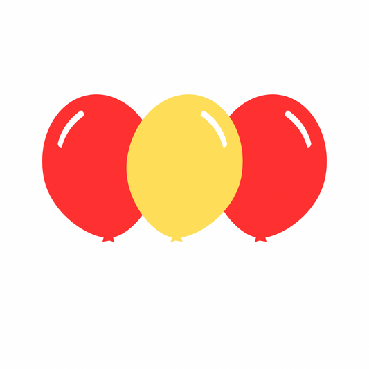 AFL: Gold Coast Suns Bundle of 50 Individual Helium Filled Balloons with Matching Ribbon (No Weight)
