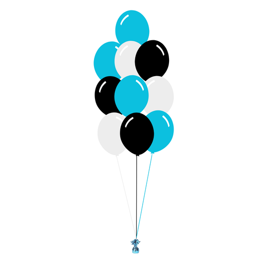 AFL: Port Adelaide Arrangement of 10 Balloons - Floor Length