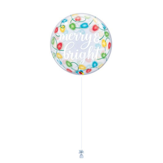 56cm Merry and Bright Lights Bubble Balloon