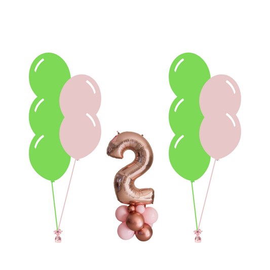 BUNDLE #3: x2 Arrangements of 5 Helium Filled Balloons + 1 Single Number Air Filled Cluster - Number Arrangement Does Not Float