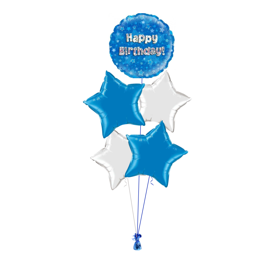 Blue Happy Birthday Balloon Bouquet