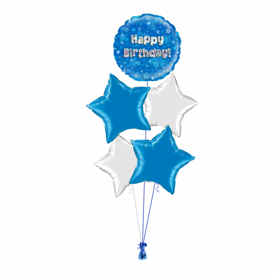Blue Happy Birthday Balloon Bouquet