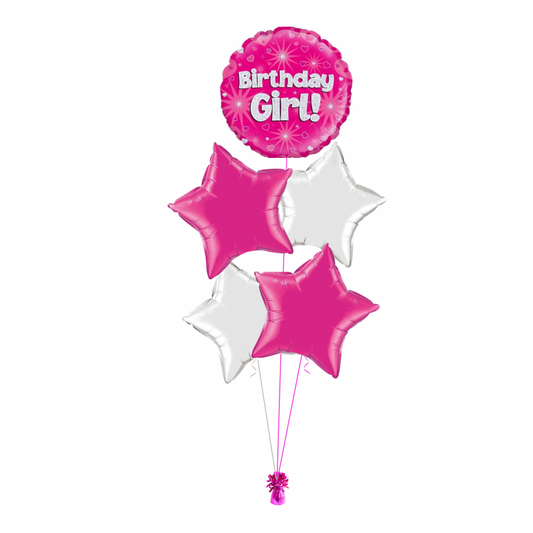 Pink Birthday Girl Balloon Bouquet