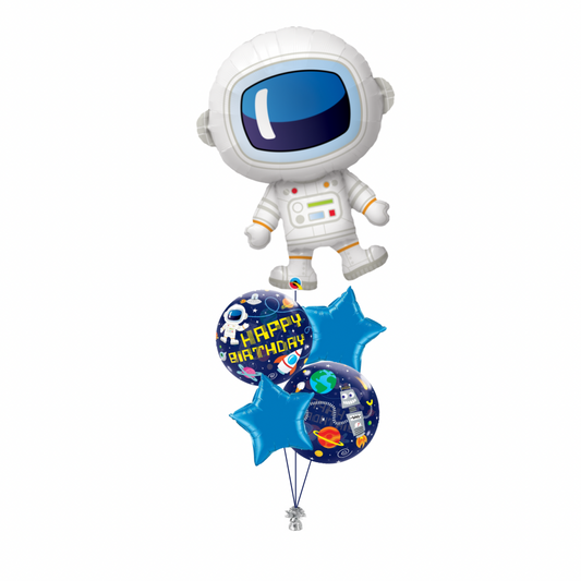 Astronaut Spaceman Birthday Balloon Bouquet - Floor Length