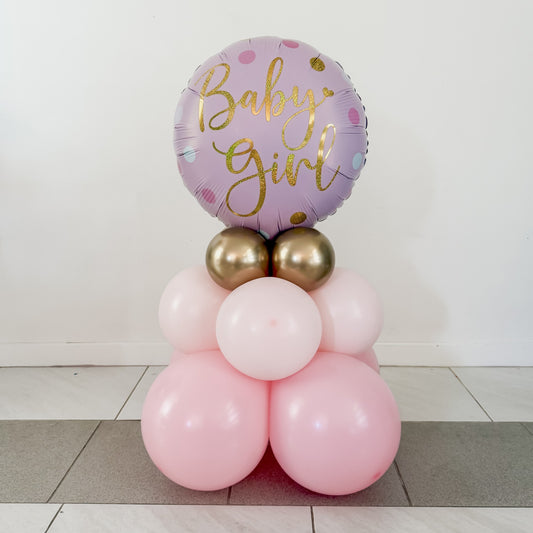 Baby Girl (Pinks & Gold) Air Filled Cluster - Does Not Float