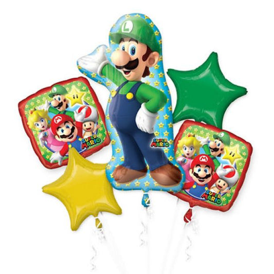 Super Mario Luigi Balloon Bouquet - Floor Length
