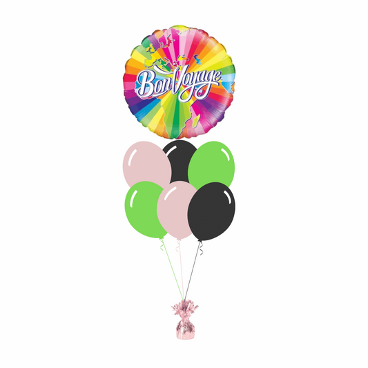 Bon Voyage Foil Balloon with 6 Plain Balloons