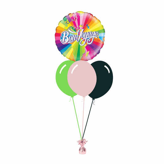Bon Voyage Foil Balloon with 3 Plain Balloons