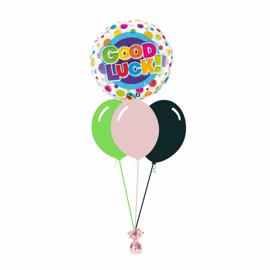Good Luck Foil Balloon with 3 Plain Balloons