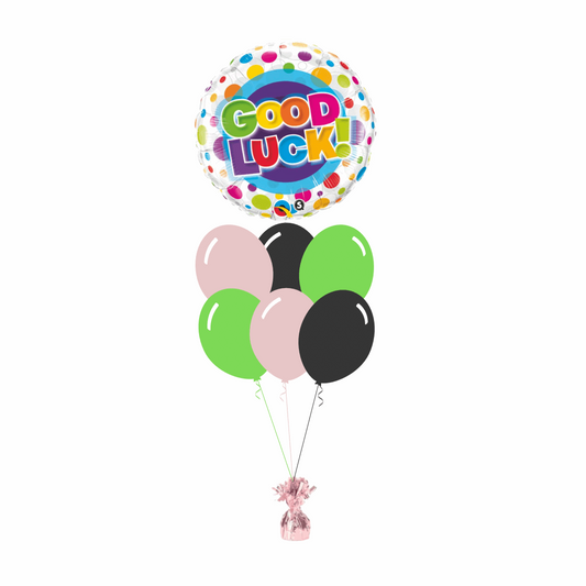 Good Luck Foil Balloon with 6 Plain Balloons