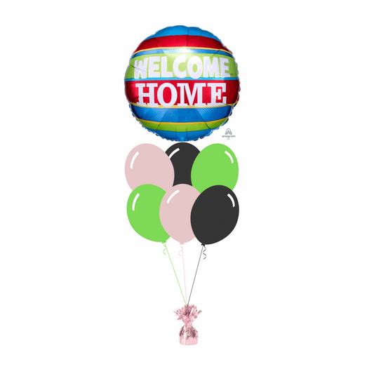 Welcome Home Foil Balloon with 6 Plain Balloons