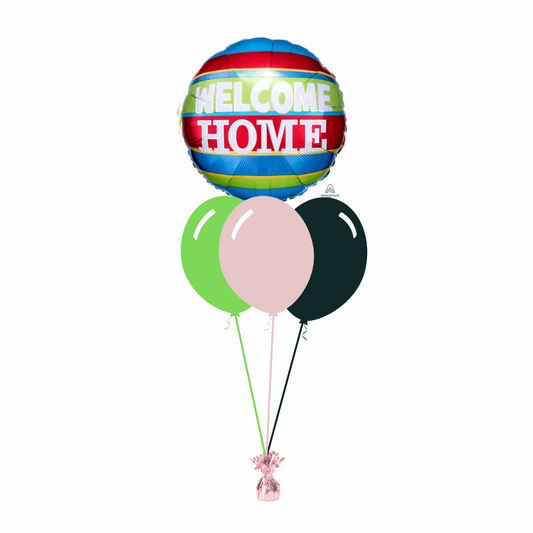 Welcome Home Foil Balloon with 3 Plain Balloons