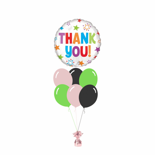 Thank You Foil Balloon with 6 Plain Balloons