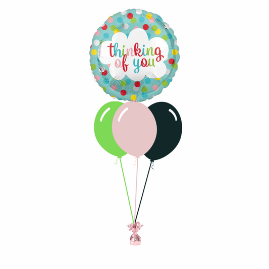 Thinking of You Foil Balloon with 3 Plain Balloons