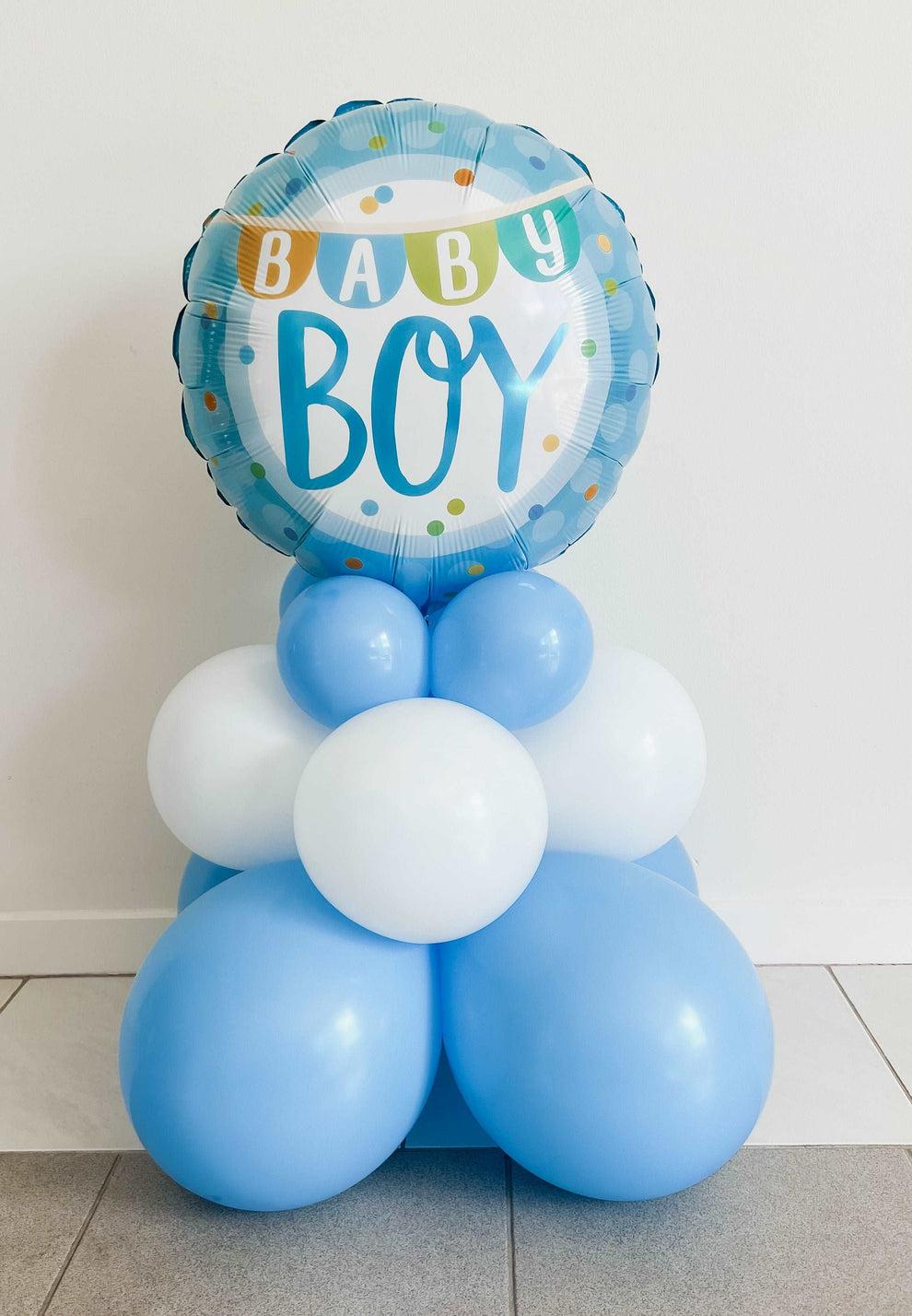 Baby Boy (Blue & White) Air Filled Cluster - Does Not Float – BALLOONS2U