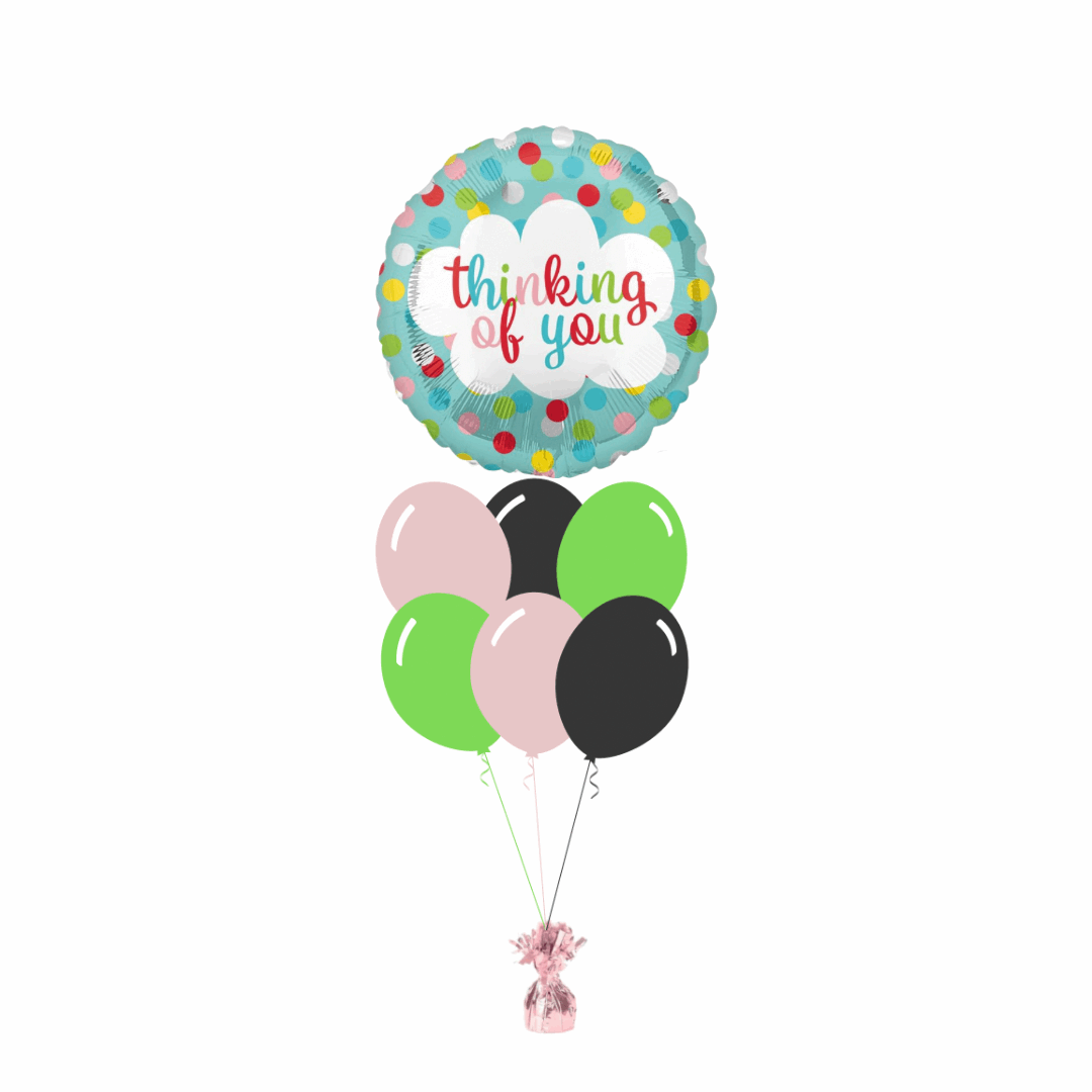 Thinking of You Foil Balloon with 6 Plain Balloons